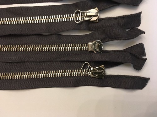 1 Quality Lampo Two Way Open End Dark Grey Zip 59cm Long 8mm Chrome Metal Teeth - Picture 2 of 7