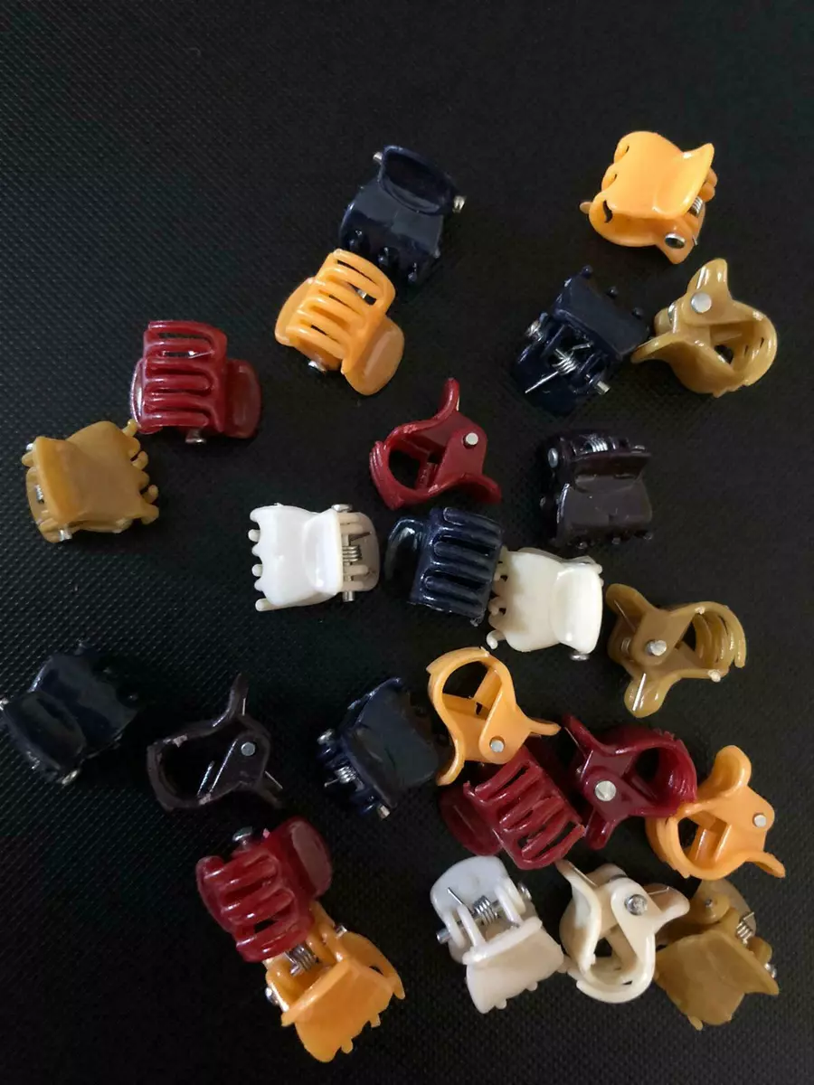 12 COLOURED 1cm MINI SMALL HAIR CLAW HAIR CLIPS HAIR GRIPS BULLDOG