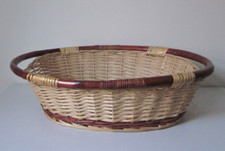 Grande Cesto in Vimini Vintage Anni '90 Intrecciato Resistente di 62x50x19 cm