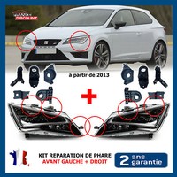 Partsline Reparatursatz Scheinwerfer Vorne Links Rechts FüR Seat Leon 5F Ab 2013