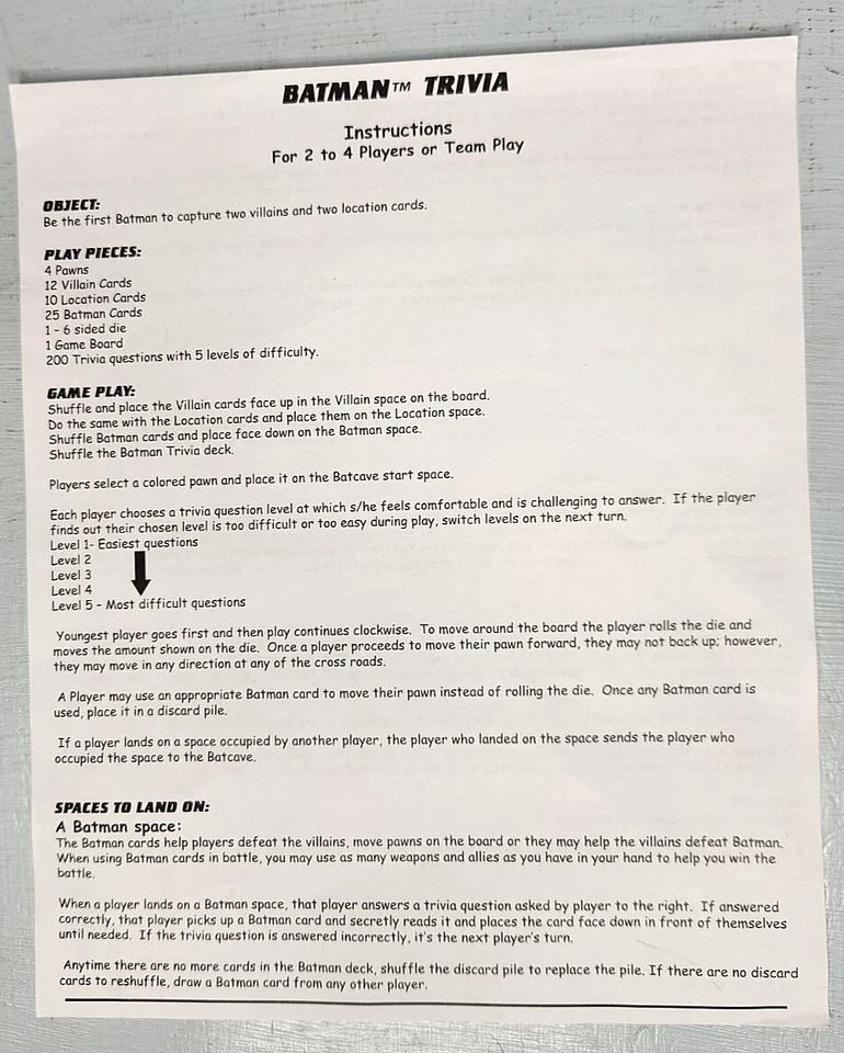 2005 CARDINAL INDUSTRIES BATMAN TRIVIA GAME TIN CASE EXCELLENT & COMPLETE D1 - Image 4 of 4