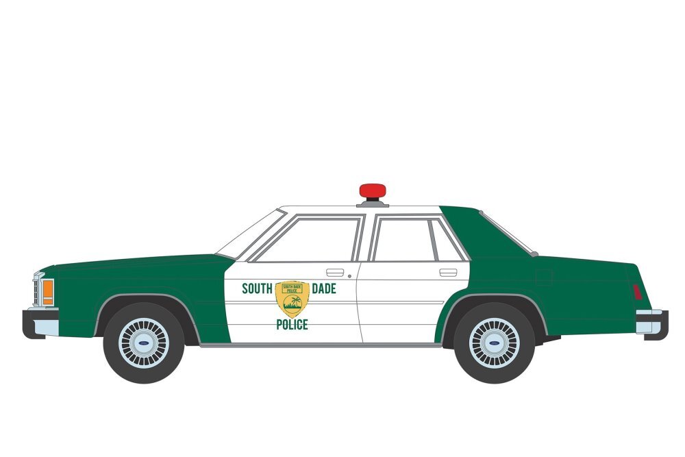 Police - 1980-91 Ford LTD Crown Victoria With Light Bar And Push Bar In White Hobby Exclusive 164 Greenlight 43007 B - Foto 4