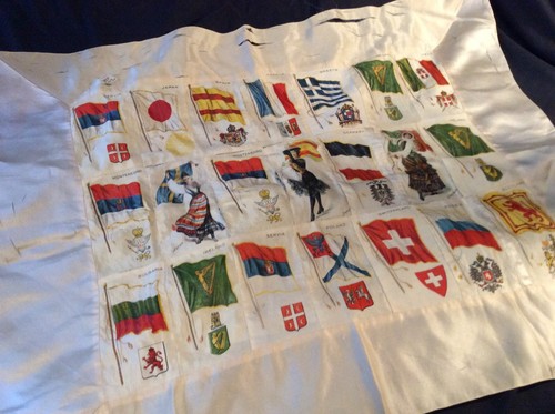 Almohada superior vintage de seda de cigarrillo 21 sedas 24x20 pulgadas Alemania Rusia Japón - Imagen 2 de 13
