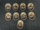 Set (9) Eastlake Victorian Antique Sewing Machine Dresser Drawer Ring Pulls
