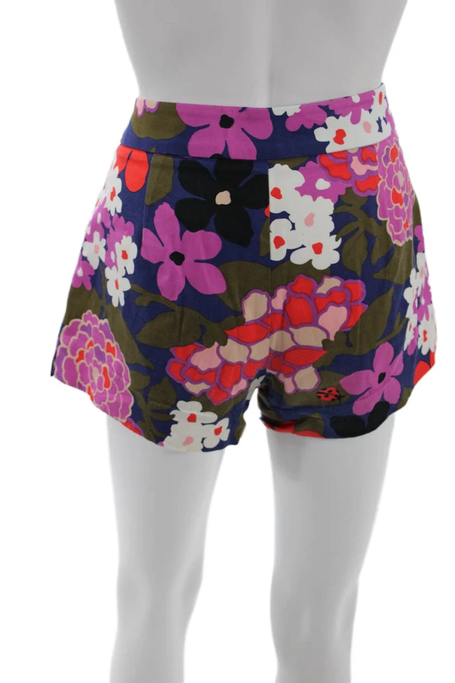 Pantalones Cortos Trina Turk Mujer Estampado Floral Tiro Medio Multicolor Algodón Talla Mediana Foto 3 de 4