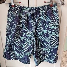 Boys Patagonia Baggies Swim Trunks Liner 7  Inseam XL 14-16 Blue/Green Palm Tree