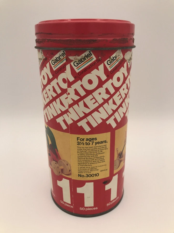 Vintage 1979 Gabriel Tinkertoy Set 1 #30010 Tinker Toys Missing Pieces - Image 4 of 4