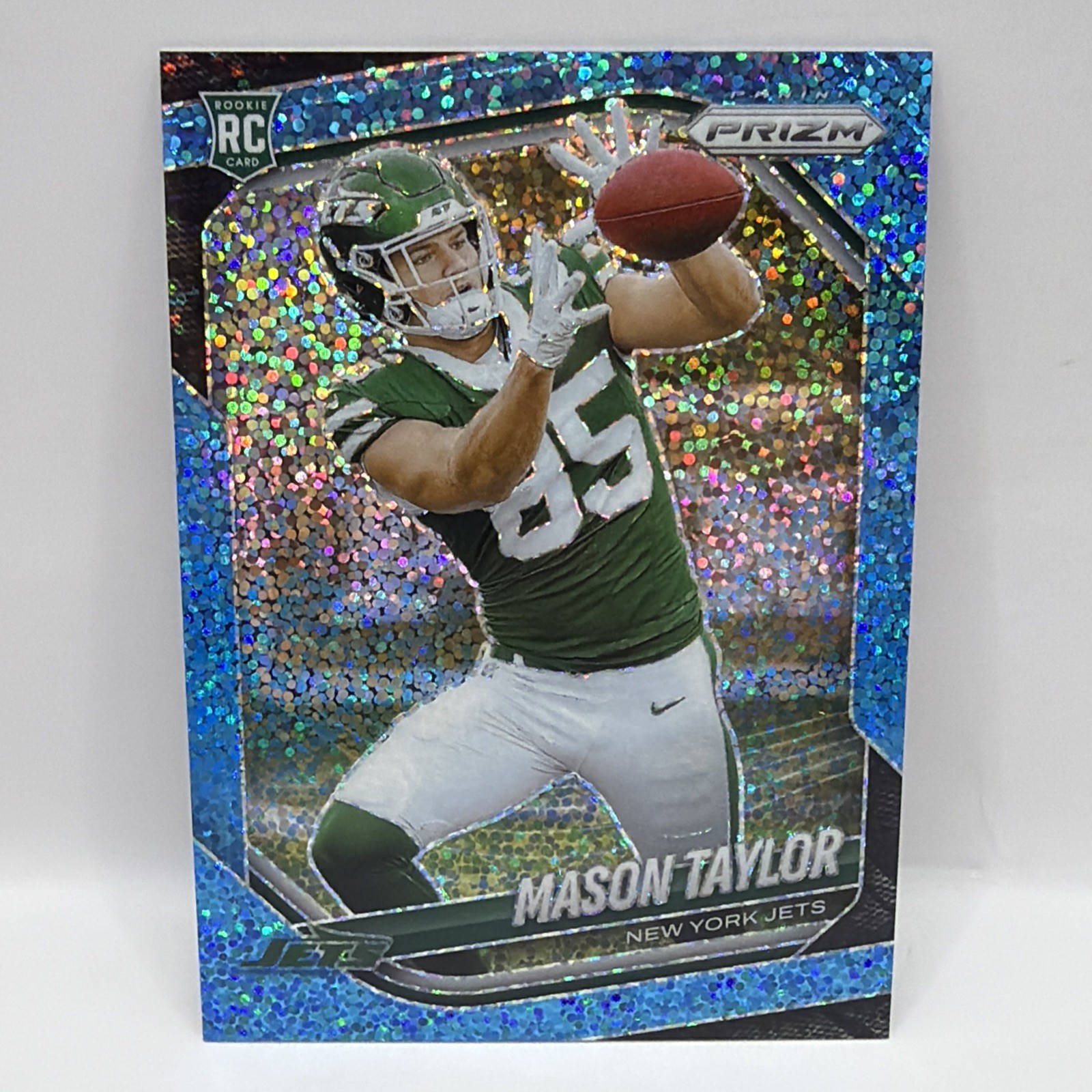 2025 Panini Prizm Mason Taylor Blue Sparkle /96 #329 Rookie RC New York Jets