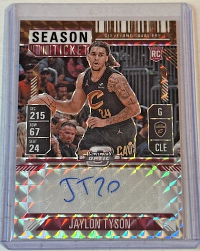 Jaylon Tyson 2024-25 Panini Mosaic Rookie Season Ticket Bronze Prizm Auto 9/75