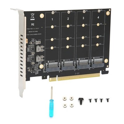 Quad M.2 NVME SSD auf PCI-E 4.0 X16 Adapter, High Speed 4x32Gbps Soft