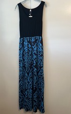 Black Tank Blue Long Maxi Dress Size L