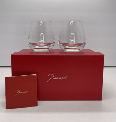 Baccarat Crystal Glass Set of 2 Clear Glasses   Made in France /54