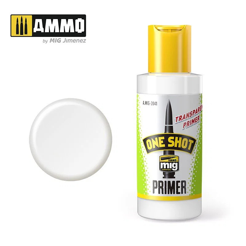 AMMO by Mig Jimenez One Shot Primer Acrylic Modelling Paint 60ml TRANSPARENT - Image 2