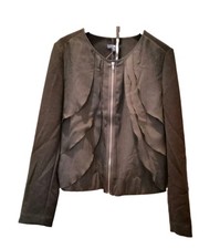 Gap Black Evening Detailed Full Zipper Lined Blazer Size Women's Size Large
