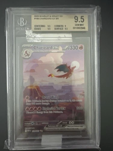 BGS 9.5 Charizard ex 199/165 Sv: Scarlet & Violet 151 Holo PSA 10 Cross