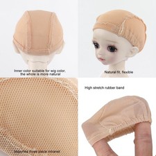 2Pcs Doll Costume Wig Cap Hat Elastic For Easy Customization Easy To Use