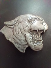 Vintage 1977 Bergamot PEWTER Cougar Mountain Lion Belt Buckle Cat Panther