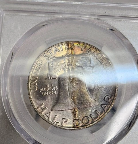1956 Franklin Half Dollar PCGS MS65 FBL with "Two Face" Reverse Toning!