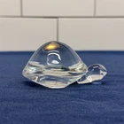 Rare Steuben Crystal Turtle Paperweight Mid Century Art Glass Figurine Signed