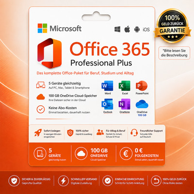 Microsoft Office 365 Pro Plus für 5 Geräte - Account für Mac Win iOS