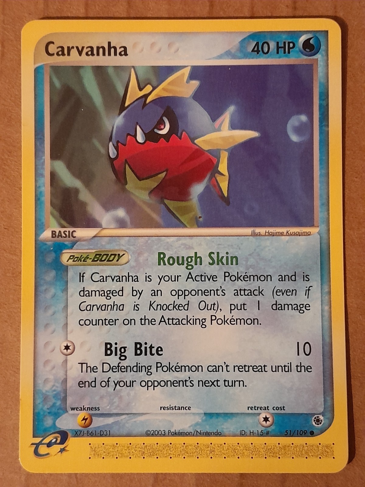 Pokemon Carvanha 51/109 Ruby & Sapphire NM-Mint See Picture