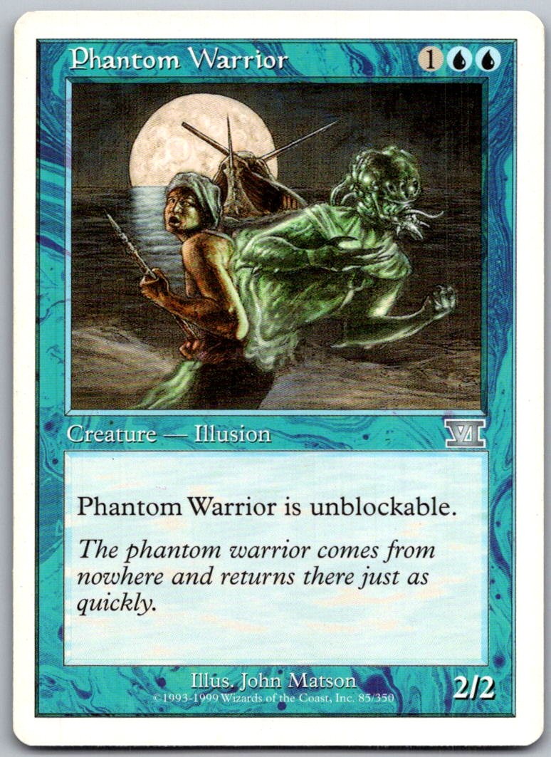 Phantom Warrior 85 Uncommon Classic Sixth Edition Magic: The Gathering LP