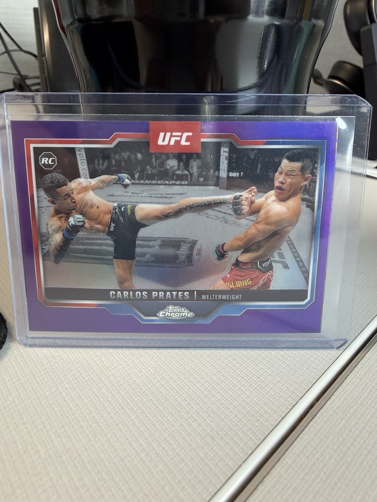 2025 Topps Chrome UFC - Carlos Prates #40 Purple Refractor (RC)