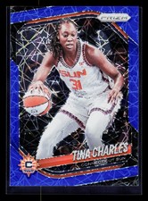 Tina Charles 2025 Panini Prizm WNBA Blue Velocity Prizms #3 Connecticut Sun
