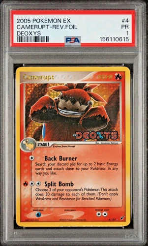 PSA 1 PR 2005 Pokemon EX Deoxys Camerupt Reverse Holo Foil 4/107 Stamped