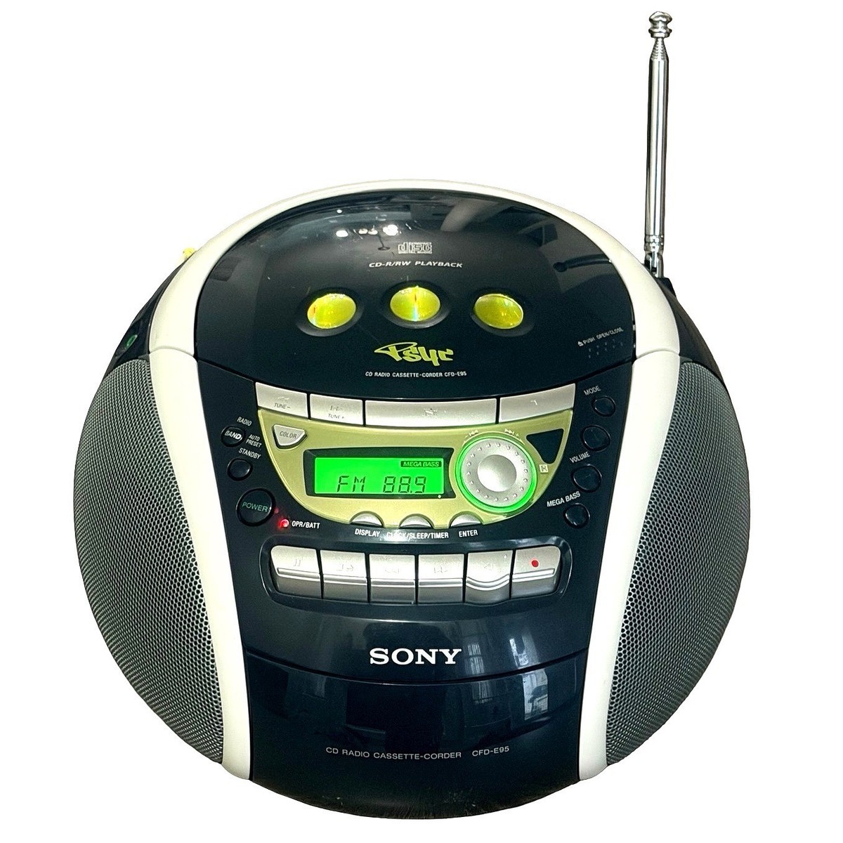 ピュアダイレクトBubbly CDシステム WITH SONY TA-N110 Sony Psyc CFD-E95 Navy Blue with Color Changing Display 2004 Y2K