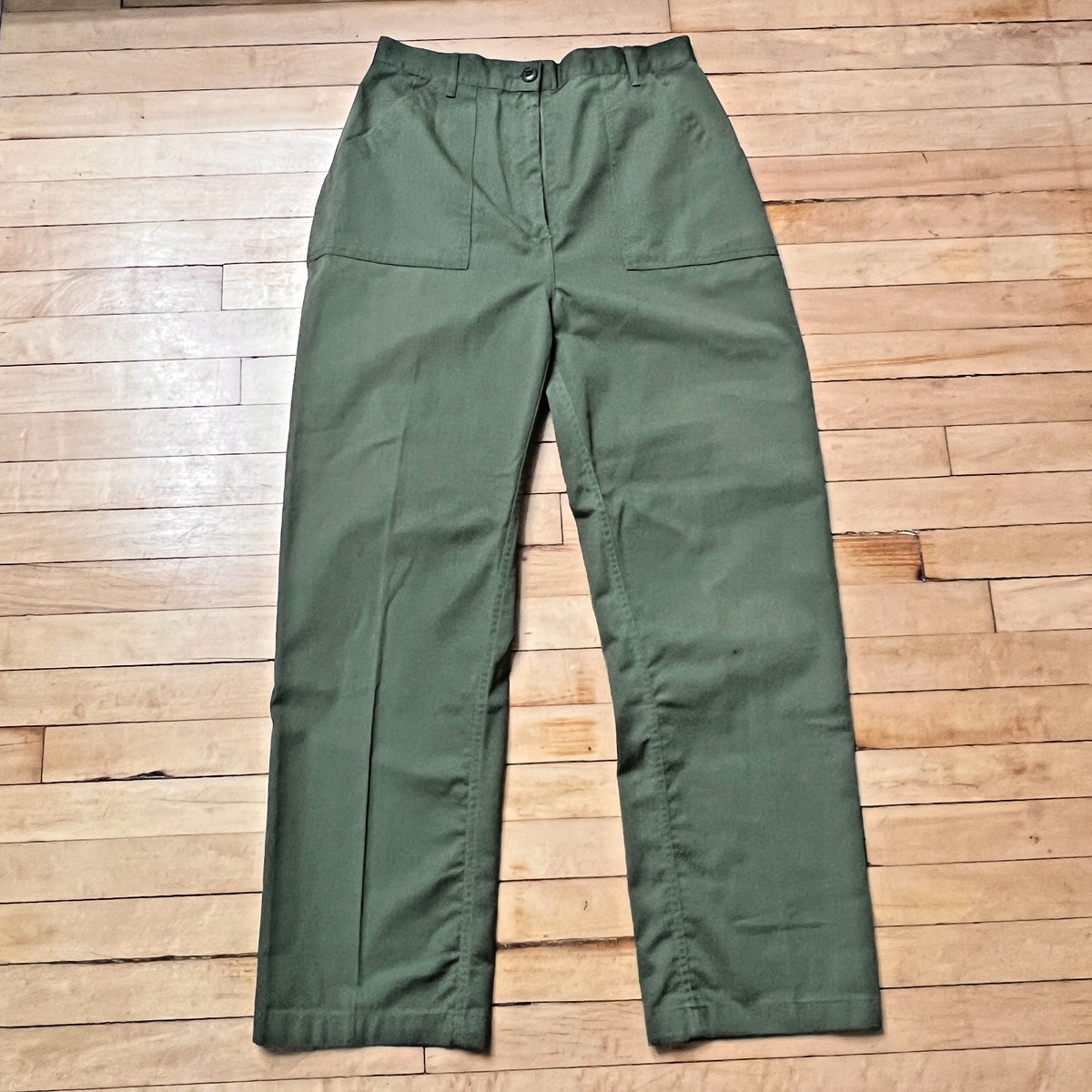 Vintage 60s OG-507 Military Pants Size 30x29 Green Sateen Trouser