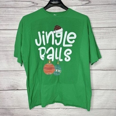 Ugly Christmas Green T-shirt Jingle Balls 100% Pre shrunk cotton Men's size XXL