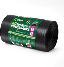 Bin It Big Bin Bags 40 Pack 70L Strong Secure Recycled Tear Resistant Sacks