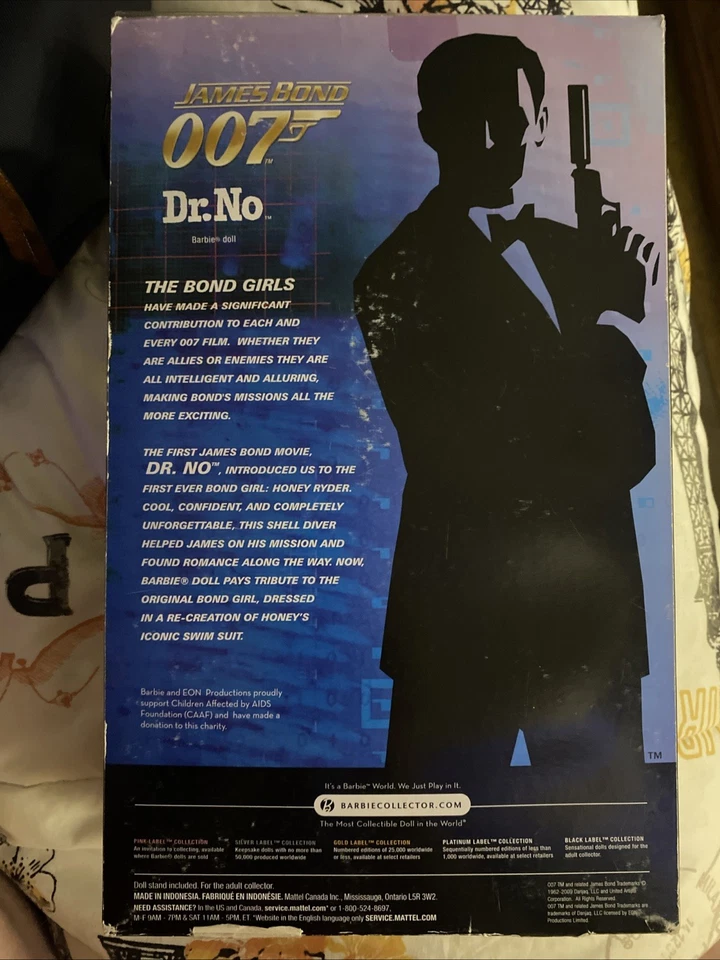 Barbie Honey Ryder 2009 muñeca Dr. No James Bond 007 etiqueta negra de Mattel Foto 3 de 4