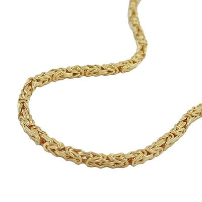 Herren Damen Kette 3x3mm Königskette vierkant diamantiert vergoldet AMD 70cm