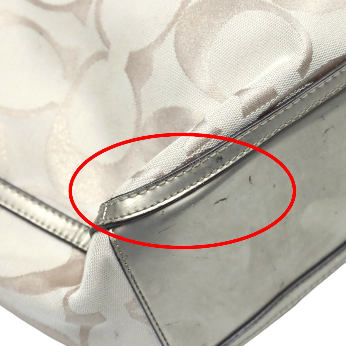 COACH Poppy Signature Harry Tote Bag 22447 Leather Beige/Metallic A-260113-3 thumbnail 8