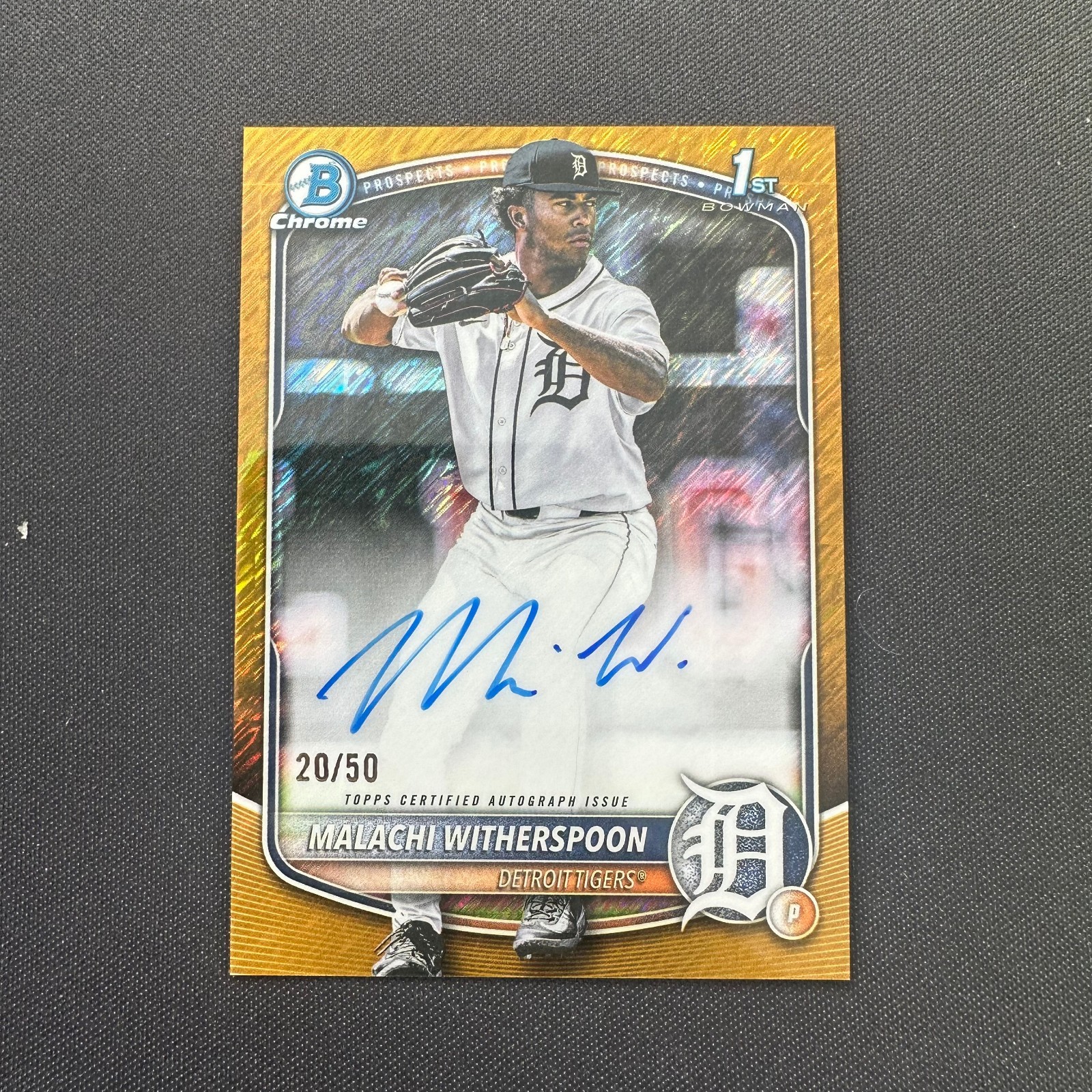 2025 Bowman Draft Chrome 1st Auto Gold shimmer Refractor Malachi Witherspoon /50
