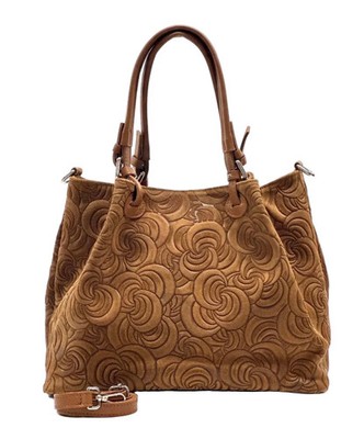 BZNA Bag Amia Cognac geprägt Leder Italy Damen Shopper Handtasche