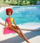 CHRISTIE  Vintage 70s Barbie #1119 Original Swimsuit Red Oxidized Hair HTF JAPAN
