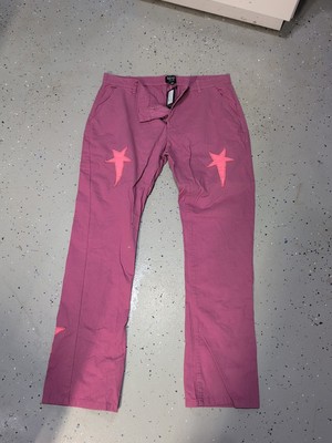 Boohoo Man Jeans Star Studded Pink Slim Leg Denim Statement Mens sz 36 W Regula