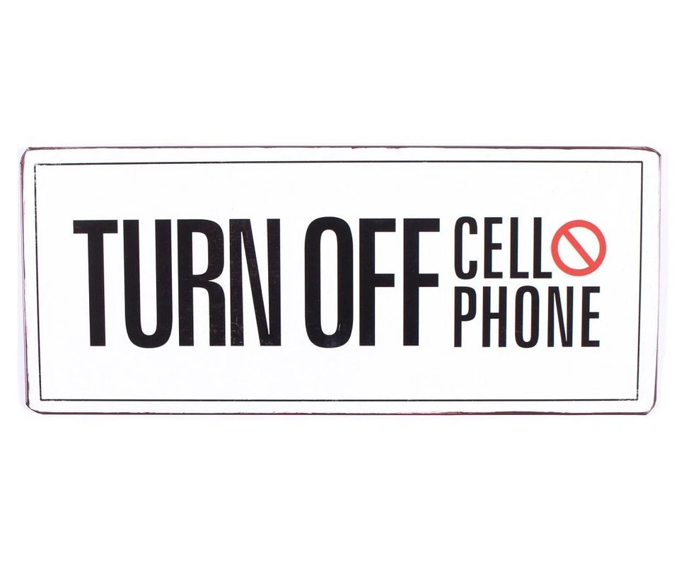 Blechschild - TURN OFF CELLPHONE - Schild im Antik Look - Metallschild - Bild 1 von 4