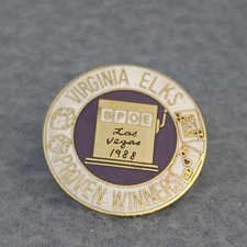 Virginia Elks BPOE Las Vegas 1988 Proven Winners Fraternal Pin Memorabilia