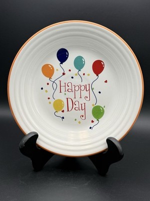 Fiesta Ware  Happy Day  Birthday Plate With Balloons Fiestaware Lunch Luncheon 9