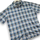 KÜHL Casual Button Up Shirt Men’s Blue Gray Plaid XXL Polyester S/S Lightweight