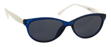 Sunglasses Womens Ladies Cats Eye Blue White UV400 Protection UVS025 Inc Case