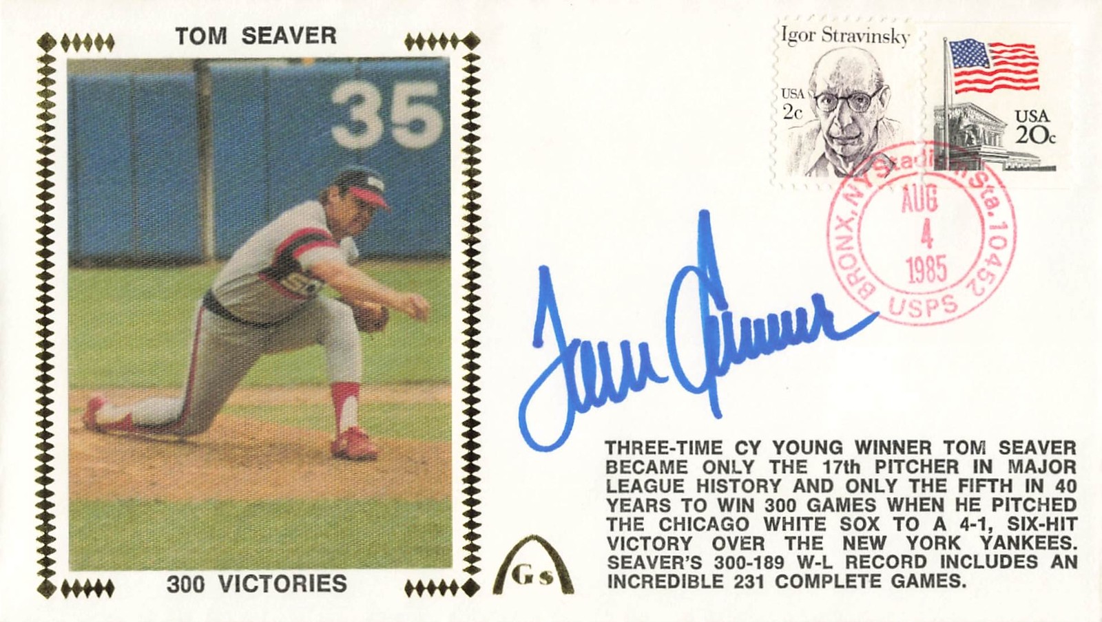 Tom Seaver Signed First Day Cover Autograph PSA/DNA AN61153