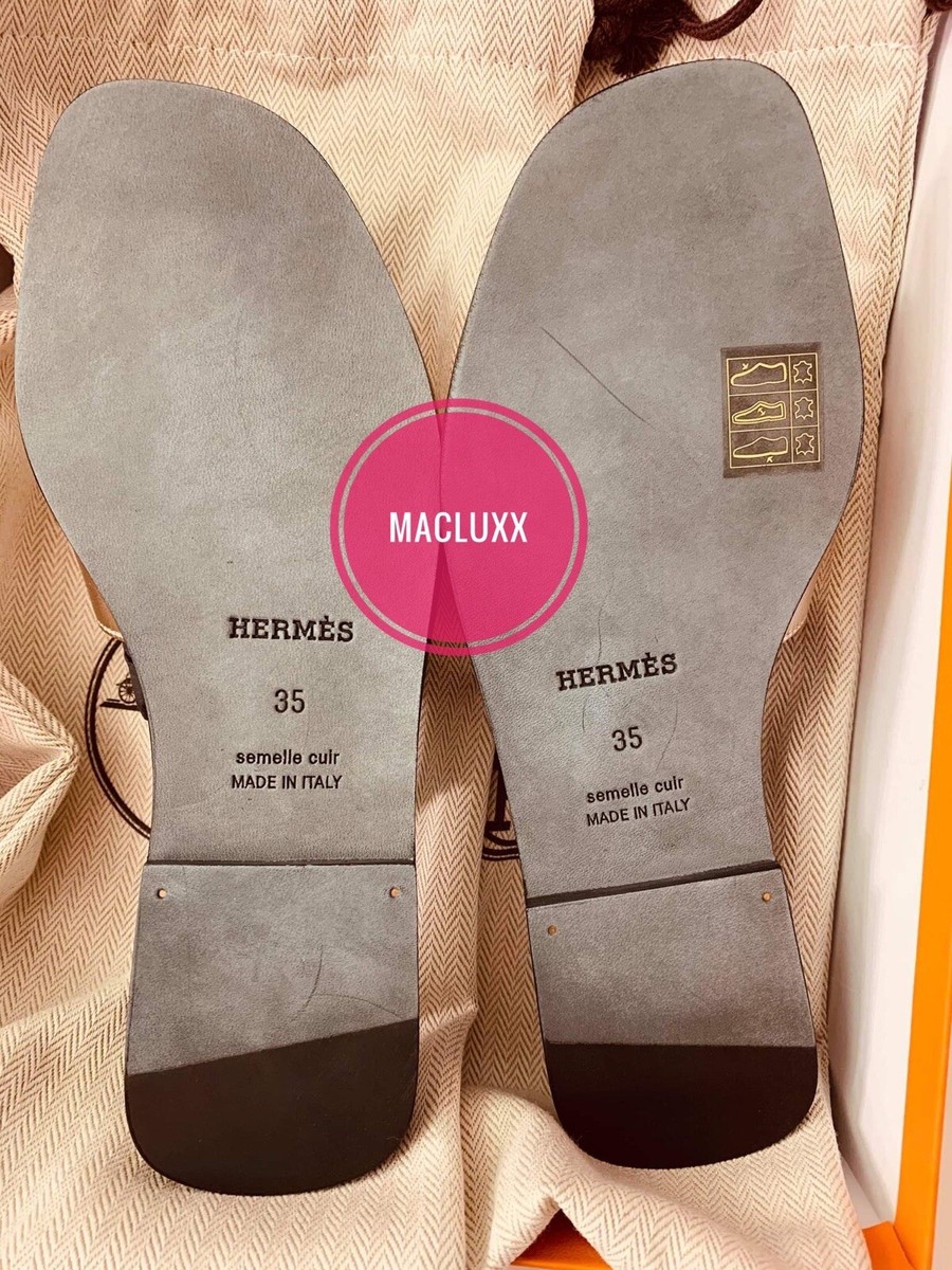 Hermes Oran Sandals Rosegold Size 35 | eBay