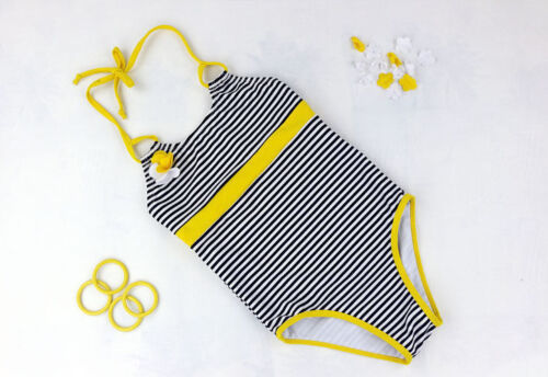 Badeanzug Mädchenbikini Schwimmanzug Tankini gestreift Ringel Bikini Gr. 98-134 - Bild 1 von 3