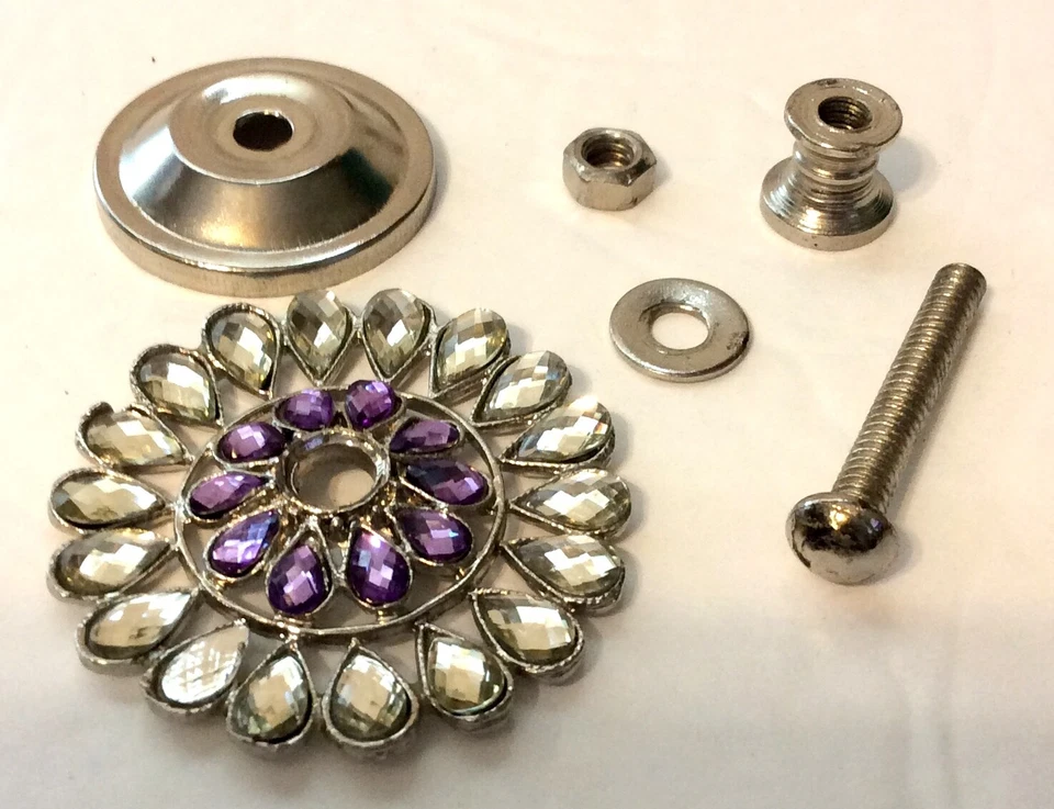 6 - Perillas de tirador de cajón de diamantes de imitación - 1-7/8" de diámetro Foto 3 de 4