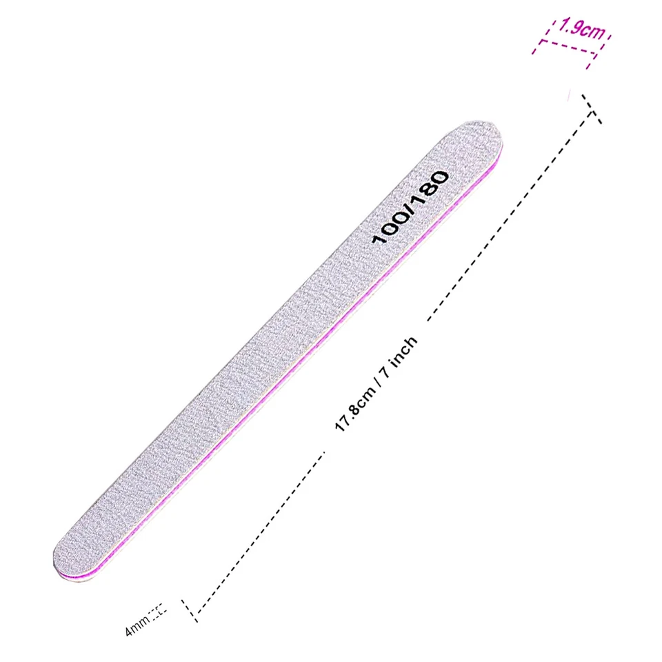 Professional Nail File 100/180/240 Grit Straight Emery Board Buffer File Set - Image 4 of 4